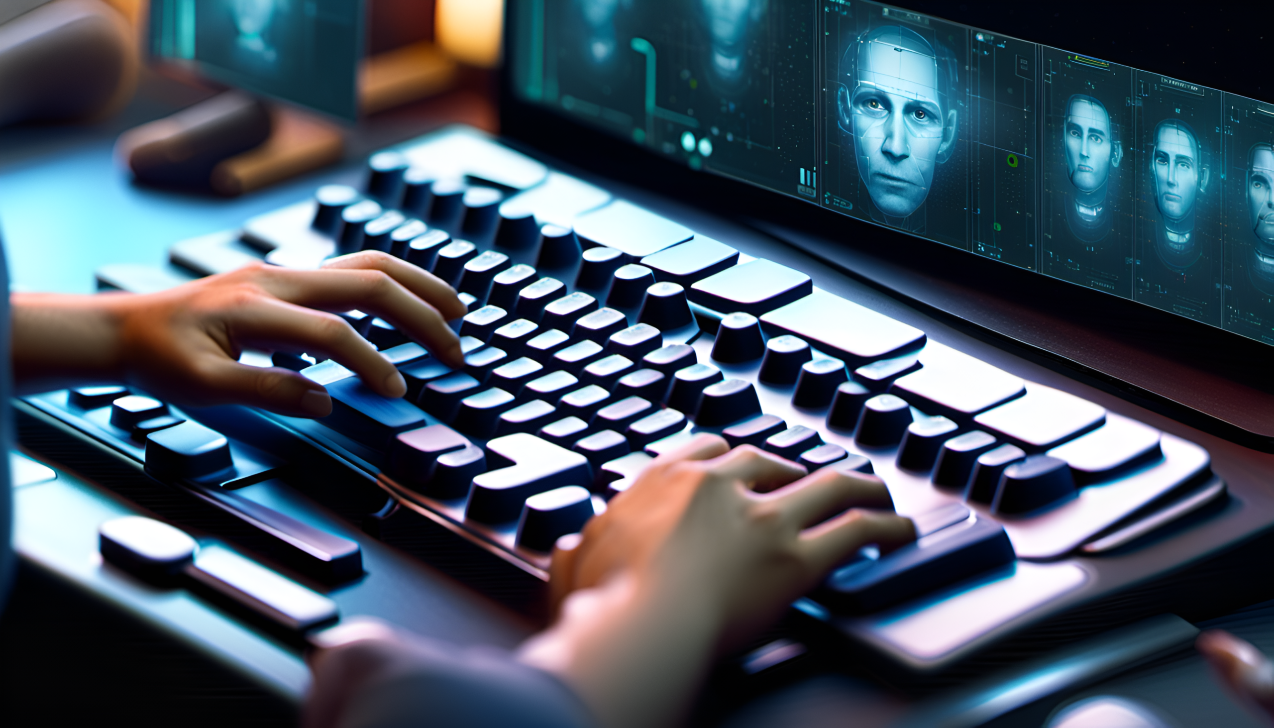 Prompt Engineering with AI watching - imagined with DNA and dreamt up by Dreamstudio.ai